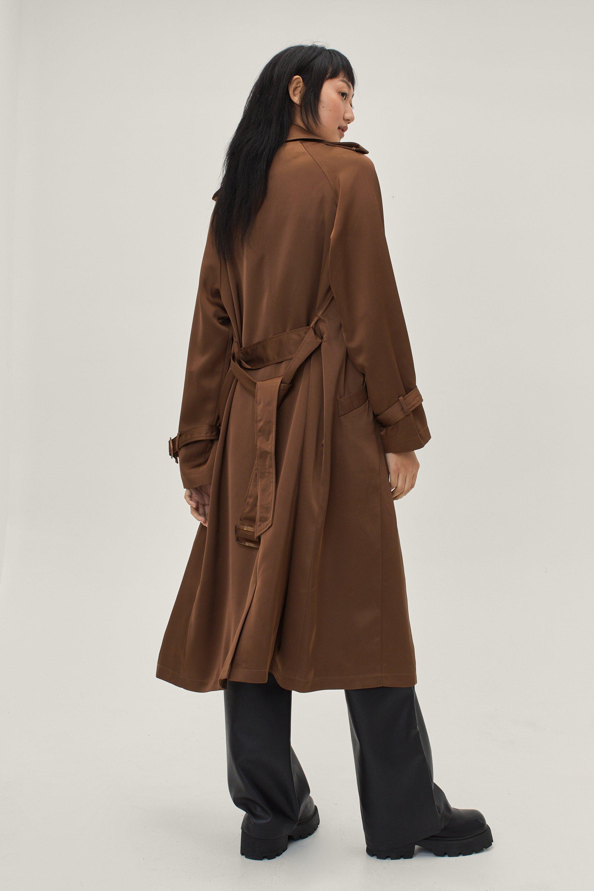 Satin hot sale trench coat